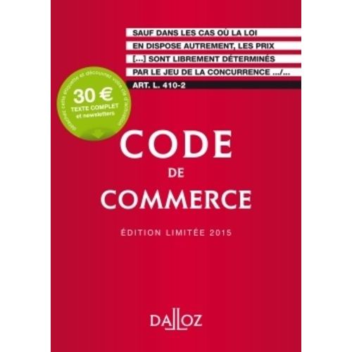 Code De Commerce 2015   de Chevrier Eric  Format Broch 