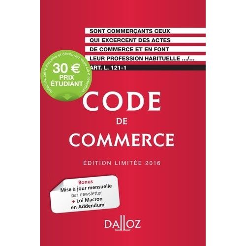 Code De Commerce 2016    Format Grand Format 