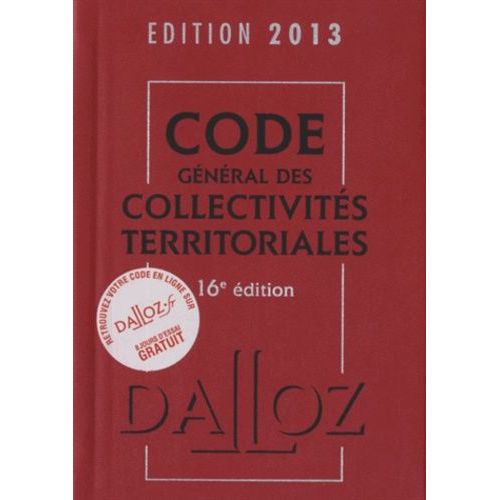 Code Gnral Des Collectivits Territoriales 2013    Format Reli 