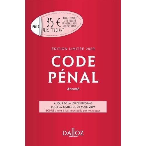 Code Pnal Annot 2020    Format Beau livre 