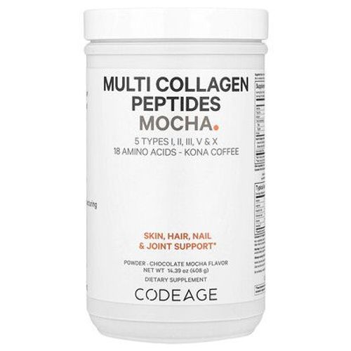 Codeage, Mocha En Poudre Avec Peptides De Multi-Collagne, Mocha Au Chocolat, 408 G