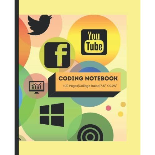 Coding Notebook & Social Media Theme| Programmer Notebook| Coding Notebook Developer Gift| Coding Projects: Use To Code In C, C++, Java, Python, And Any Other Programming Language   de Thomas, Valentina  Format Broch 