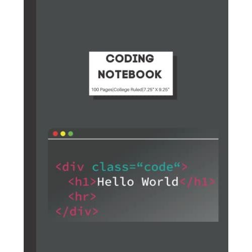 Coding Notebook With Code Theme| Programmer Notebook| Coding Notebook Developer Gift| Coding Projects: Use To Code In C, C++, Html, Java, Python And Any Other Programming Languages.   de Thomas, Valentina  Format Broch 