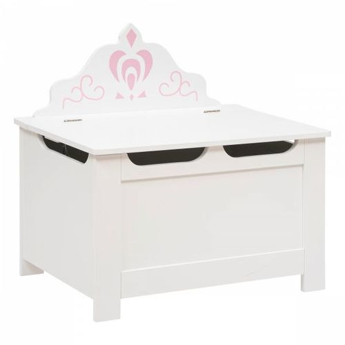 Coffre  Jouets Couronne Blanc Et Rose
