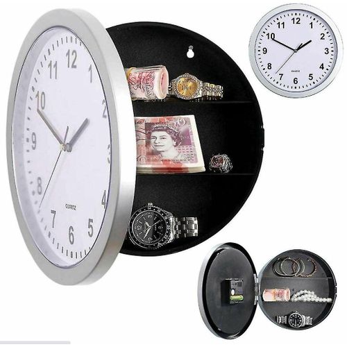 Coffre-Fort Mural Discret - Rangement Cach Pour Objets De Valeur, Bijoux Et Argent Liquide - Horloge Fonctionnelle Avec Compartiment Secret