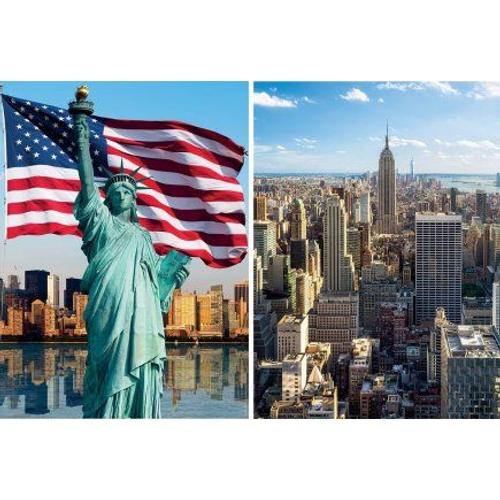 Coffret 2 Puzzles Adulte Ville De New-York Amerique - 500 Pieces