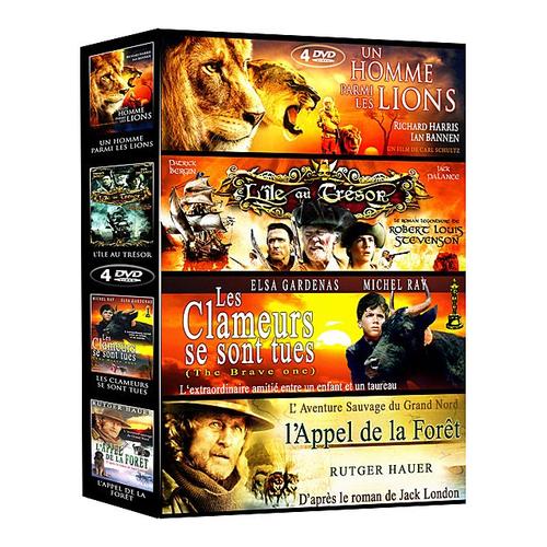Classiques De La Littrature - Coffret 4 Films : Un Homme Parmi Les Lions + L'le Au Trsor + Les Clameurs Se Sont Tues + L'appel De La Fort - Pack
