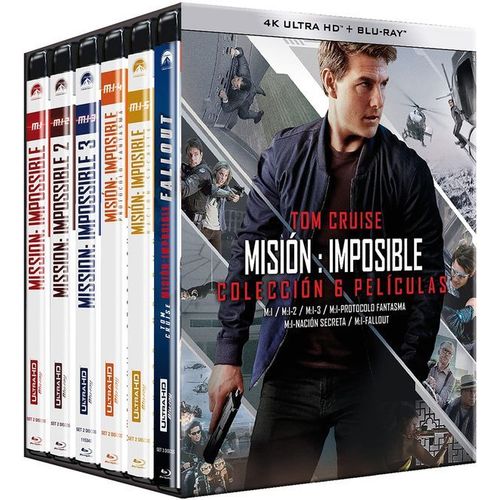 Coffret Mission Impossible (M:I - The Integral) L'intgrale Des 6 Films En 4k + Blu-Ray + Boitier Amaray Noir Et En Import Espagne Avec Vf Incluse Sur Les 2 Formats (Sauf Sur Le Blu-Ray M-I 3 Pas Vf)