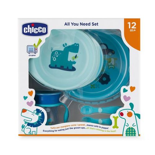 Coffret Repas (Ensemble Assiettes + Tasse Perfect + Premiers Couverts) - Bleu