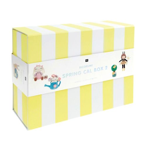 Coffret Ricorumi Spring Cal 2024  Kit Numro 2 De Rico Design : Faites clore Le Printemps Avec Votre Crochet ! Jaune/Blanc Ray