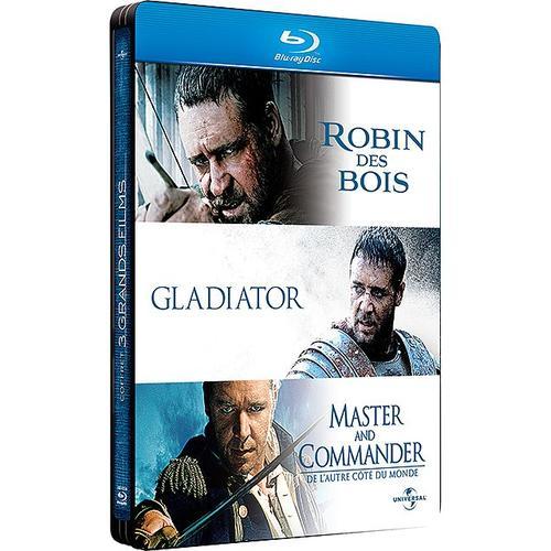 Russell Crowe - 3 Grands Films : Robin Des Bois + Gladiator + Master And Commander - Pack Collector Botier Steelbook - Blu-Ray de Ridley Scott