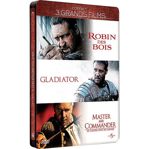 Russell Crowe - 3 Grands Films : Robin Des Bois + Gladiator + Master And Commander - dition Collector Botier Steelbook de Ridley Scott