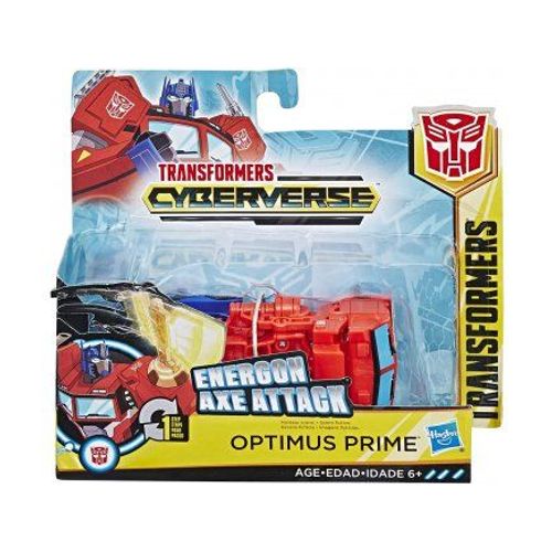 Coffret Transformers Cyberverse : Camion Optimus Prime 10 Cm - Set Robot Transformable Energon Axe Attack + 1 Carte Offerte