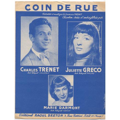 Coin De Rue ( Charles Trenet ) Juliette Grco / Marie Darmont / 1954 / Piano Et Chant