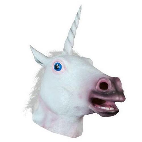 Colis Dpart De Paris-Masque Licorne Intgral Original Blanc Fte Dguisement Cosplay Halloween