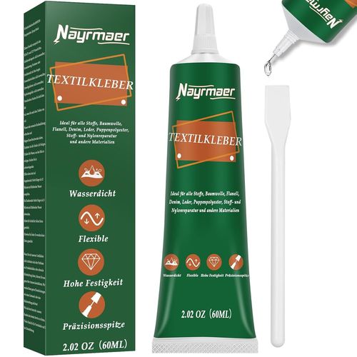 Colle Textile Lavable En Machine, 60 Ml, Colle Textile, Extra Forte, Colle Permanente, Pour Tissus, Rembourrages, Vtements Et Feutres (Fgn2)