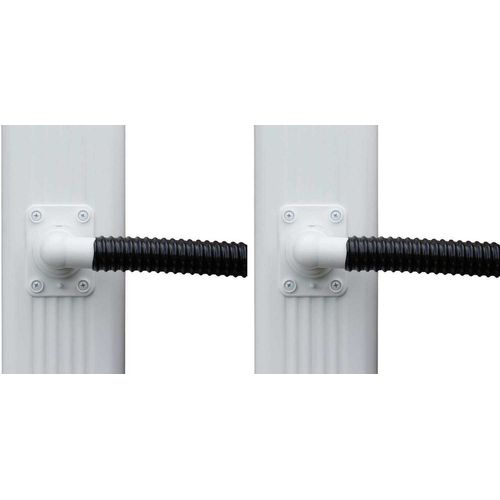 Collecteur D'eau Blanc Pour Gouttire Rectangulaire (Lot De 2) Pour Descente Rectangulaire 80 X 100 Mm