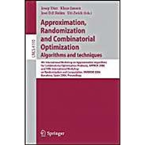 Approximation, Randomization, And Combinatorial Optimization - Algorithms And Techniques   de Collectif  Format Broch 