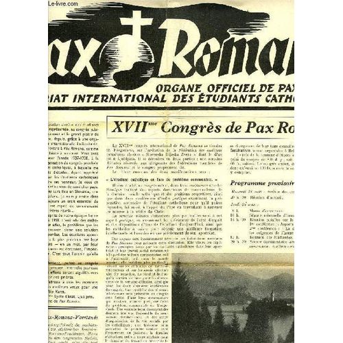 Pax Romana, Annee Iii, N 3, Jan. 1938, Organe Officiel De Pax Romana, Secretariat International Des Etudiants Catholiques   de COLLECTIF