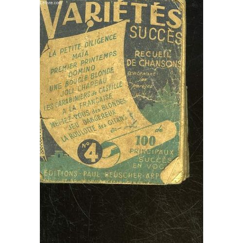 Variete Succes - Recueil De Chanson - N4 (Incomplet)