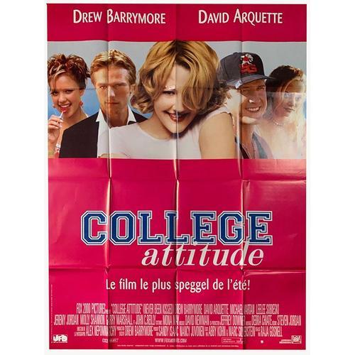 College Attitude /Never Been Kissed - Vritable Affiche De Cinma Plie - Format 120x160 Cm - De Raja Gosnell Avec Drew Barrymore, Michael Vartan, David Arquette, Molly Shannon - 1999