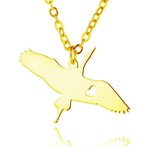 Collier  Breloques En Forme D'oie Sauvage Pour Femmes, Pendentif En Acier Inoxydable, Couleur Or Argent Cygne Cygnus, Bijoux Pour Femmes