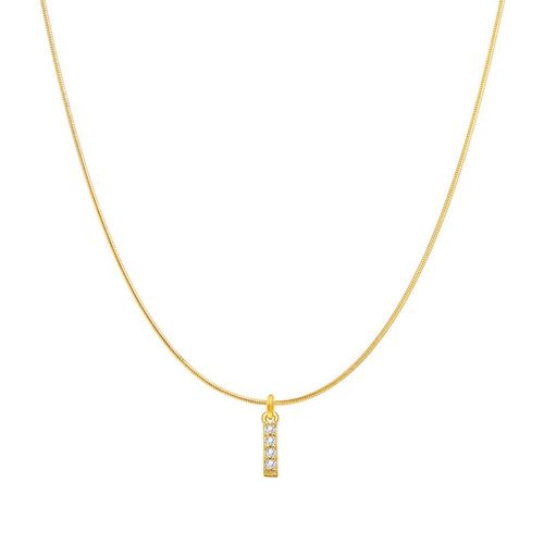 Collier  Maillons Longs En Acier Inoxydable Pour Femme, Pendentif Avec Initiale De Nom, Micro Pav, Lettre, Document En Or