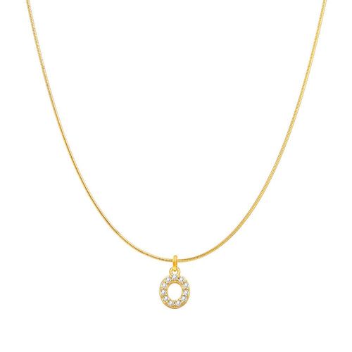 Collier  Maillons Longs En Acier Inoxydable Pour Femme, Pendentif Avec Initiale De Nom, Micro Pav, Lettre, Document En Or
