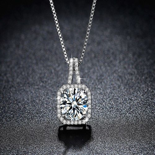Collier  Pendentif Carr Pour Femmes, Charmant,  La Mode, lgant, Pour Mariage, Fianailles, Cristal Jaune, Zircon, Bijoux De Fte, Cadeau