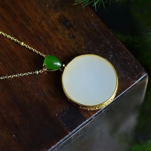 Collier  Pendentif Rond En Jade Blanc Naturel Hetian, Style Chinois Rtro, Lumire De Palais, Luxe Unique, Cadeau De Nol Pour Femmes