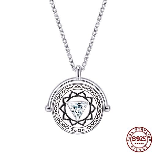 Collier  Pendentif Rond Jaune Pour Femme, Chane De Clavicule En Argent Sterling 925, Triangle En Cristal, Anniversaire, Amoureux Des Chakras