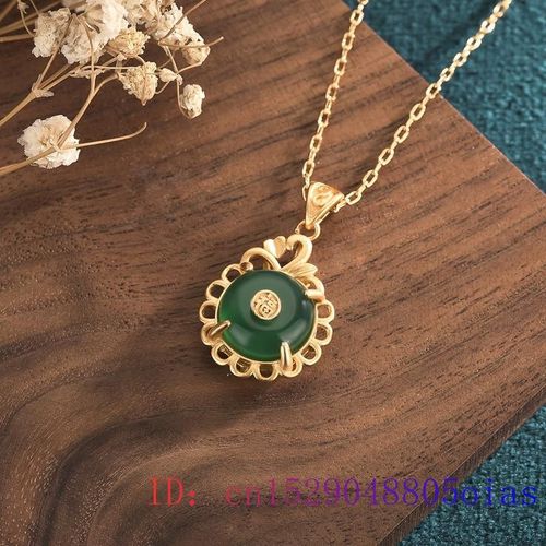 Collier Amulette En Jade Vert Pour Femmes, Pendentif En Forme De Beignet, En Argent 925, Breloque  La Mode, Bijoux En Pierres Prcieuses, Cristal Naturel, Zircon