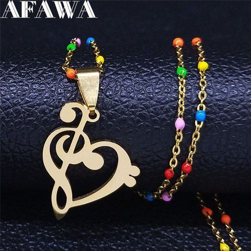Collier Avec Chane En Forme De CUr Pour Femmes, En Acier Inoxydable, Dor, Pendentif, 7 Couleurs,  La Mode, 2021