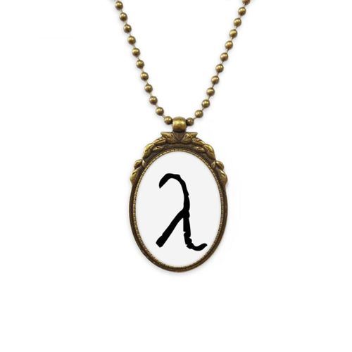 Collier Avec La Silhouette De L'alphabet Grec Lambda Noir, Pendentif En Perles Vintage, Porte Cl