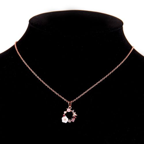 Collier Avec Pendentif Couronne De Fleurs Pour Femmes Et Adolescentes, Mignon Et lgant, En Or Rose,  La Mode Corenne