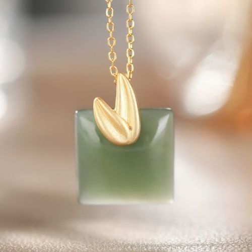 Collier Avec Pendentif En Argent Incrust De Feuilles De Jaspe Htian Naturel, Petit Charme Frais, Design Rtro Pour Costume, Boucle D'oreille