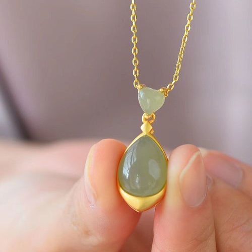 Collier Avec Pendentif En Argent Incrust Pour Femme, Pendentif En Forme De Goutte D'eau, Style Rtro Chinois, Bijoux De Marque, Nouvelle Collection