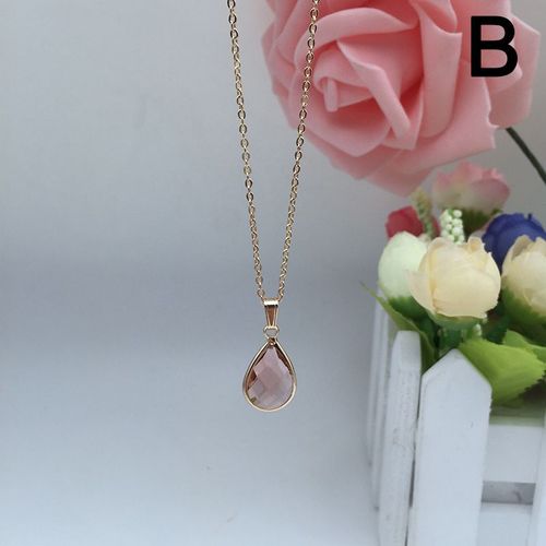 Collier Avec Pendentif En Cristal Zircon Pour Femmes, Bijou De Luxe Ovale, Goutte D'eau, Multicolore, Unique,  La Mode, Chane De Clavicule