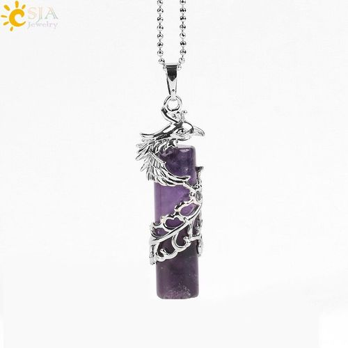 Collier Avec Pendentif En Forme D'oiseau Phoenix E587, Cristal Clair Naturel, Quartz Vert, Aventurine, Rose, Unakite, Chakra, Bijoux