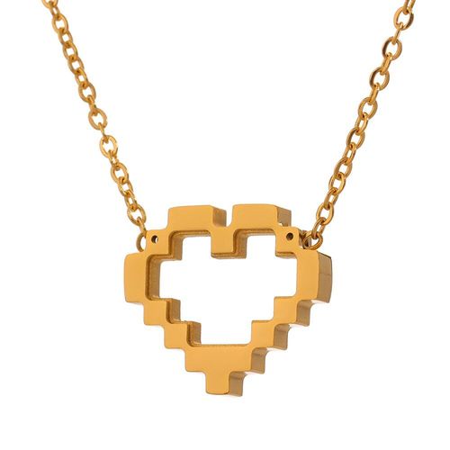 Collier Avec Pendentif En Forme De CUr, En Acier Inoxydable, Dor,  La Mode, Cadeau Pour Femmes, Nouveau