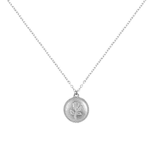 Collier Avec Pendentif En Forme De Fleur De Rose Sculpte Pour Femme, Chane Longue De Couleur Or Et Argent, Bijou Simple  La Mode, Nouveau Design