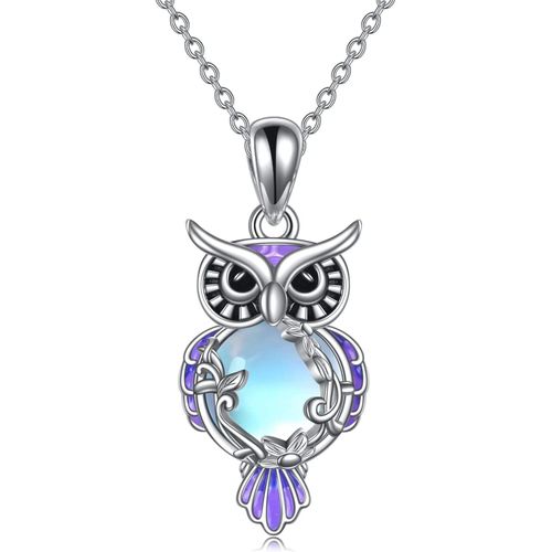 Collier Avec Pendentif En Forme De Hibou En Pierre De Lune En Argent Sterling Pendentif En Filigrane Bijoux Pour Femmes Et Filles