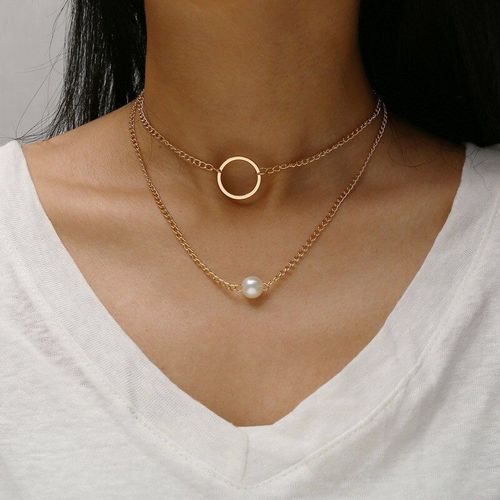 Collier Avec Pendentif En Imitation De Perle Pour Femmes, Chane Dore, Bijoux De Dclaration, Cadeaux