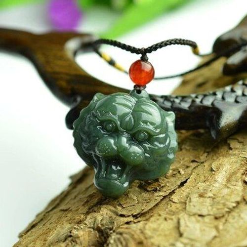 Collier Avec Pendentif En Jade 100% Naturel Authentique Pour Hommes, Bijoux De Marque En Jade Vritable, Saphir Vert, Cadeau