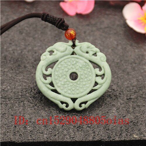 Collier Avec Pendentif En Jade Et Phnix Dragon Blanc Et Vert Naturel, Ajour, Breloque Sculpte Double Face, Bijoux Amulette, Cadeaux Pour Femmes