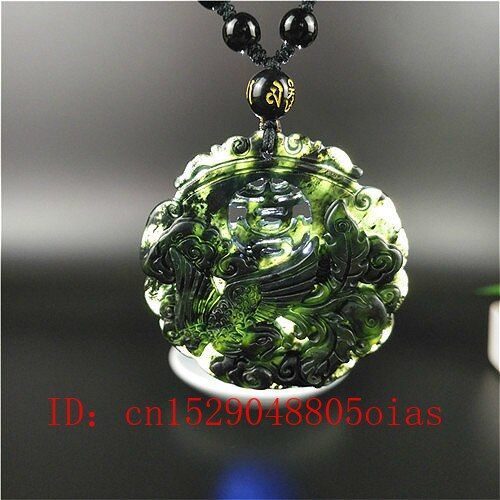 Collier Avec Pendentif En Jade Et Phnix Pour Hommes, Bijou De Charme, Amulette Sculpte  La Main, En Noir Et Vert, Certifi Chinois, Cadeau