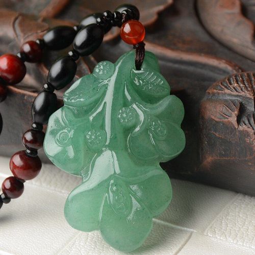 Collier Avec Pendentif En Jade Vert Sculpt  La Main Pour Femme, Bijou En Jade Naturel Du Myrmard, Bijou De La Gloire Du Matin