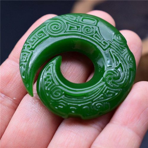 Collier Avec Pendentif En Jaspe Vert Hetian Pour Hommes, Bijoux En Jade Naturel Hetian, Cadeau Bouddhiste Porte-Bonheur