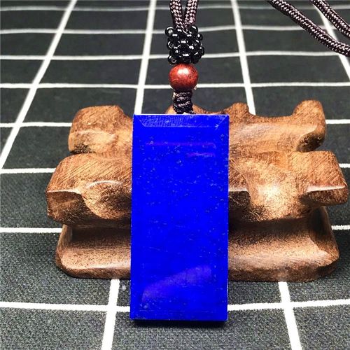 Collier Avec Pendentif En Lapis Lazuli Bleu Royal Pour Hommes Et Femmes, Pierres Rectangulaires, Perles De Taille 46x21x8mm, Corde Rglable, Aaaaa