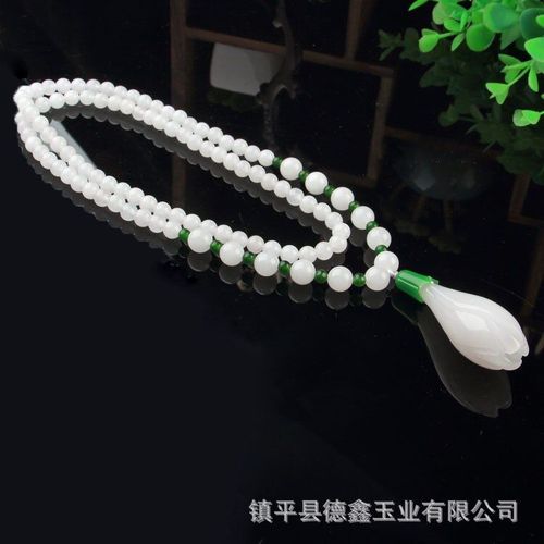 Collier Avec Pendentif En Pierre De Jade Pour Femme, Breloques En Forme De Fleur Blanche Naturelle, Bijoux  La Mode